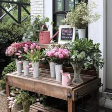 6 Pack Retro Flower Buckets With 1 Flower Scissor For Cut Flowers, For Home Decor And Wedding Table Centerpiece Decorations - 白色 - 查看 8