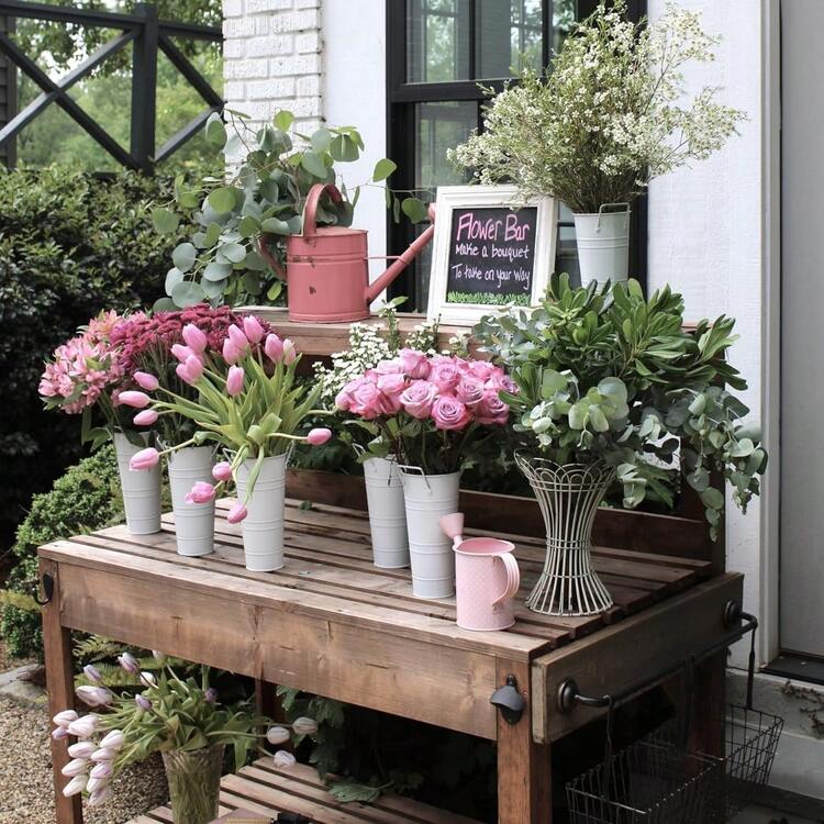 6 Pack Retro Flower Buckets With 1 Flower Scissor For Cut Flowers, For Home Decor And Wedding Table Centerpiece Decorations - 白色 - 查看 8