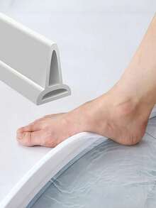 1 Roll Silicone Water Stopper For Shower - Easy Install Dry And Wet Separation Barrier, No Power Needed, White Flood Guard For Bathroom Bathroom Accessories Bathroom Tools