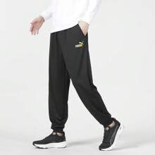 Puma 男女通用运动裤，新款秋季基础款简约休闲舒适抽绳运动裤 678007-01 - 黑色 - 查看 1