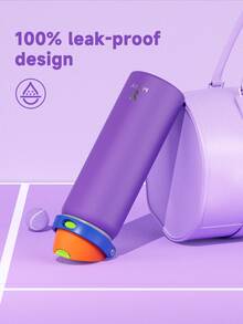 Meoky 32oz Vacuum Insulated Water Bottle With 2-In-1 Straw And Spout Lid, Insulated Cup, Keep Cold 24H, Leak-Proof, Fits In Car Cup Holder, Stainless Steel Tumbler For Sports, Travel, And School - Purple - View 6