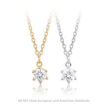 1pc Silver Single Diamond Small Pendant, Fashionable Copper Lock Clavicle Chain, High-Grade Short Necklace, Women's Daily Casual Accessory,Sentimental Crown Solitaire Necklace - Gold & Silver Two - Tone, Sparkling Cubic Zirconia Pendant, Meaningful Gift For Women & Girls, Perfect For Birthdays, Anniversaries & Special Moments, Daily Reminder Of Love