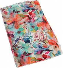 100% Mulberry Silk Scarf For Women Lightweight Long Scarves Beach Wraps Cover Up -Travel Photography Scarfhalloween - 橘色 粉紅色 藍色 花 - 查看 10