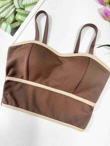 Cropped tirinha feminino alcinha regata  Bloco de cores  Listrado    Cintura contrastada    Férias