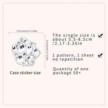 50pcs Cute Ghost Stickers, Creative Graffiti Stickers For Luggage, Skateboard, Tablet, Cartoon Decorative Stickers - Multicolor - View 3