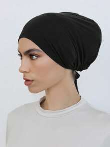 1pc Women's Solid Color Modal Headband With Adjustable Drawstring, Suitable For Daily Wear