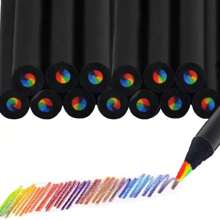 Creative Multi-Color Painting Pencils. Black Pencil Body + Vibrant Pencil Tips, One Stroke Draws Colorful Hues, Essential For Drawing & Journaling! - Multicolor - View 8