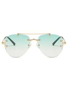 Toad Shaped Fashionable Sunglasses, Frameless UV Protection, Suitable For Driving, Beach, Photography Fashionable Shade Elegant Outfit Family Outings Travel Vacation Holiday For Summer Beach Vacation,Outdoor,Travel - Multicolor - View 3