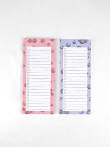 60张/包磁性便签本，大号购物清单、待办事项清单、提醒便签 - 强磁性背衬，水果图案，磁性撕取便签，小笔记本，每日计划本，签到便签，提醒清单，任务清单 - 彩色 - 查看 31