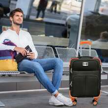 Set Of 2 Travel Suitcases, 20 And 18 Inches, With Rigid Wheels And A Lock. - 黑色 - 查看 9