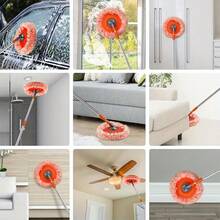 2pcs Orange Sunflower Shaped Mop Pads, Round Replacement Mop Pads, Cleaning Supplies For Home, Dorm, Office And Other Occasions, Cleaning Tools (Without Pole), Home Cleaning Supplies, Christmas Cleaning Supplies