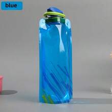 1 pieza Botella de agua plegable para viaje - Bolsa de agua plegable con tapa a prueba de fugas, portátil y reutilizable para senderismo, deportes, camping, ciclismo
