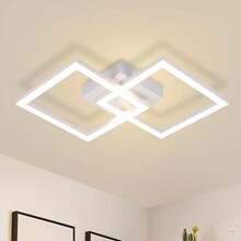 Glitzerlife Ceiling Lamp LED Ceiling Light Kitchen: 24W Kitchen Lamp Black Living Room Lamp Modern Design Hallway Lamp Warm White Hallway Bedroom Lamp Square Ceiling Lighting For Living Room Bedroom - trắng - Xem 1