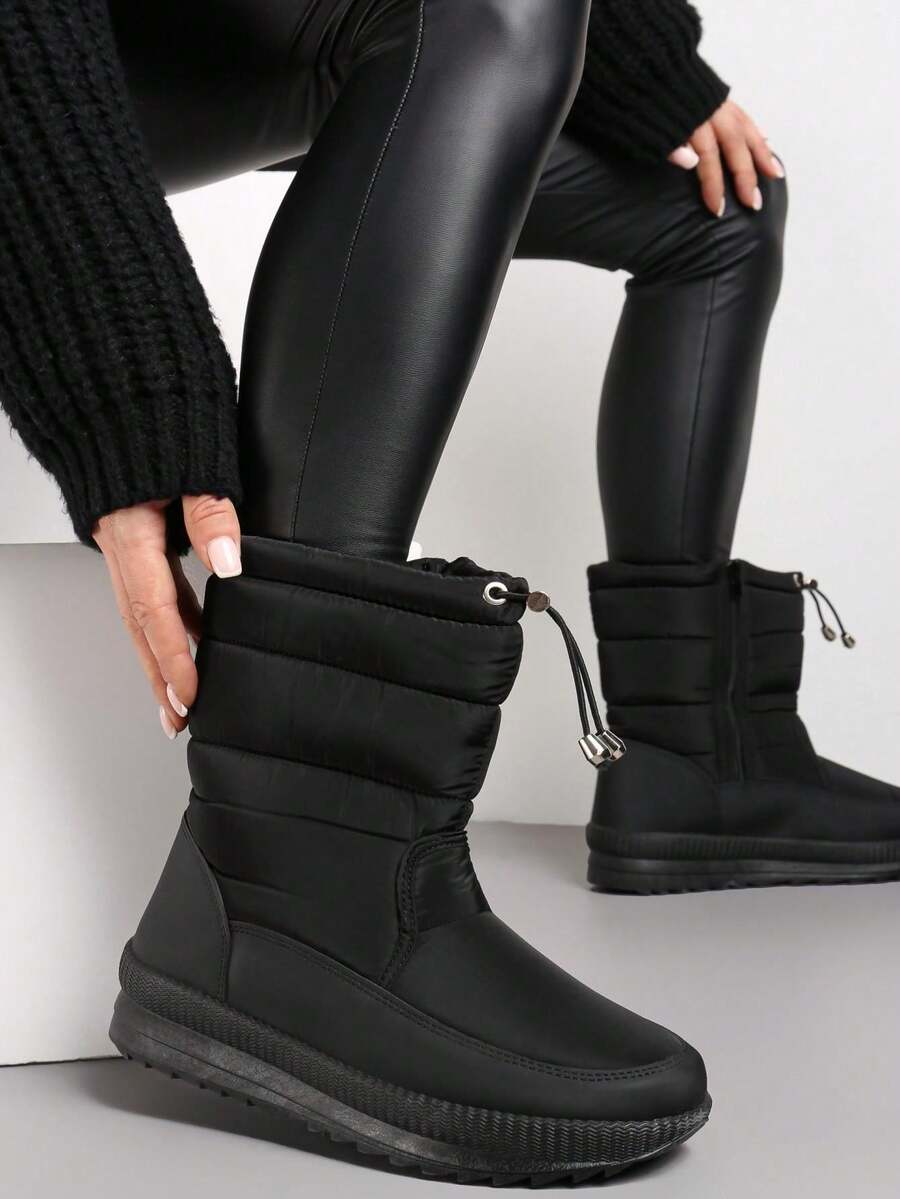 Cozy Winter Snow Boots For Women, Casual Travel - Black - View 1