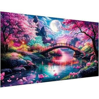 超大全钻石画套件 - DIY 圆形钻石艺术，专为初学者设计，不含画框，适合装饰客厅、卧室和办公室，完美的手工礼物，墙面装饰艺术，无框，多种尺寸可选