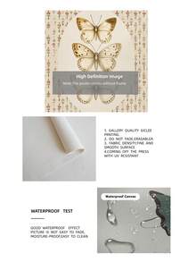 1pc Frameless Vintage Butterfly Print Cottagecore Wall Art With Antique Moth, Neutral Melancholy Insect Poster, Dark Academia Decor, Botanical Drawing For Bedroom, Frameless Ethereal Garden Canvas