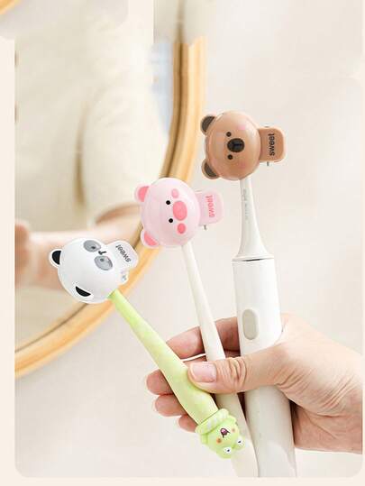 Cute Animal Toothbrush Holder Travel Toothbrush Cover Dustproof Toothbrush Head Protective Clip Protective Cap Home Outdoor Storage Box Suitable For Business Trips And Travel