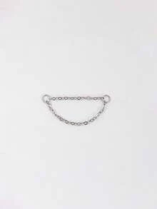 1 Stück 925 Sterling Silber 4-Krallen-Fassung Ohrringe mit flachem Rücken - Ohrring-Kette Charm - Knorpel Helix Piercing Feiner Schmuck - Für Frauen Alltäglicher Tragen Hochzeit Party Verlobung Jahrestag Valentinstag (Verkauft als 1 Stück)