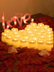 24pcs LED Warm Light Flameless Candle Lights, Suitable For Gifts, Holidays, Home Decor - Weddings, Living Room, Bedroom, Halloween, Thanksgiving, Birthday Presents, Dining Table Decoration