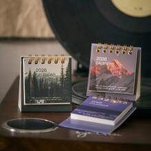 2026 Hot Style Mini English Desk Calendar - With The Theme Of Natural Scenery, It Brings Tranquility And Pleasure To Your Soul. It Is Rich In Colors And Meets Your Various Needs.Portable Spiral-Bound Weekly Planner With Handmade English Text, Minimalist Design For Office & Home Decor, Compact Desktop Display For Planning & Organization, Everyday View, Durable Binding