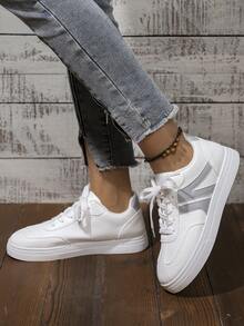 Women's New Spring/Autumn White Sneakers, Casual Sports Running Shoes, Versatile, Non-Slip Flat Shoes