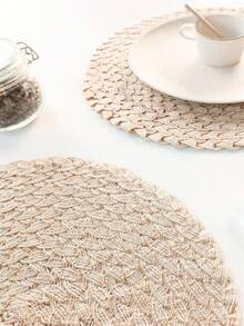 Round Woven Placemats 15 Inch Set Of 4 Bohemian Woven Washable Kitchen Table Placemats For Family Gatherings, Wedding Parties