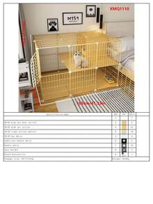 2-Tier Enclosed Cat Cage, Sturdy Indoor Cat House With Large Space For Kittens - Multicolor - View 13