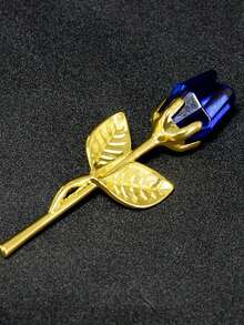 1pc Crystal Red Rose Gift With Silver Leaf Infinity Flower|Handmade Wrapped|Thanksgiving/Wedding/Anniversary/Valentine's Day Gift For Her - Multicolor - View 5