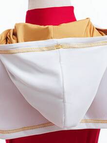 Zombier Flickdräkt Barn Nova Halloween Cosplay Cheerleader Mesh Topp Byxa Huva Jacka 3PC Uniform Outfits Barn Fancy Karneval Jul Födelsedagsfest Gåva - Vitt - Visa 10