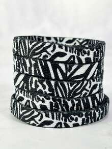 1 Cặp dây giày dệt thoi bằng polyester họa tiết da báo nhiều màu thời trang, phù hợp cho giày thể thao, giày chạy bộ, giày vải - Nhiều màu - Xem 4