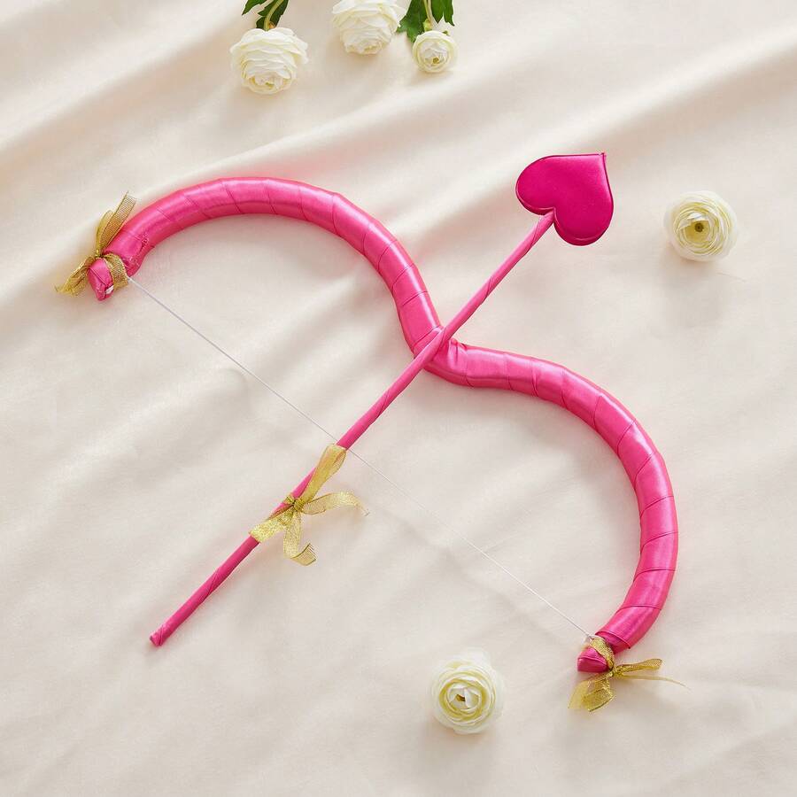 Cupid Bow And Arrow Set, Valentine's Day Cupid Costume Photo Props For Adults And Teens - Rose Red - View 1