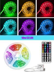 NBBUFF 16-100ft LED Strip Lights, Suitable For Room Decoration, Remote Control Color Changing Lights, Adjustable Color And Brightness, 6 DIY Modes, Applicable For Bedroom Decor, Home Decor, TV Backlight, Living Room, Halloween, Christmas Decoration, Also A Great Gift - Multicolor Light - View 14