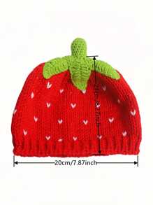 1 Piece Ladies' Cute Red Strawberry Hat Knitted Warm Hat Soft And Warm Suitable For Daily Leisure Vacation, Fall / Winter