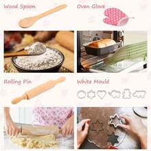 Juego de cocina para niños, Juego de delantal de cocina para niños, Juego de herramientas de horneado y accesorios para pasteles para niños que incluye batidor, rodillo (los patrones y colores pueden variar) Cocina para niños, Juguetes de cocina, Rodillo, Cocina para niños, Horneado para niños, Rodillo, Cocina - Multicolor - Ver 6