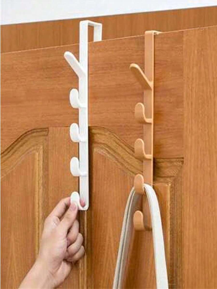 Over The Door Hooks, Metal Door Hooks For Hanging, Over The Door Purse Organizer For Door Coat Hanger, Back Of Shower For Hanging Towel Rack Clothes, Hat, Bathroom, Closet Rack Hanger Backpack Handbag Door Hook - White - View 1