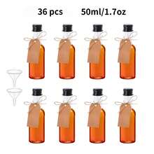 36/3pcs Plastic Liquor Bottles,Mini Empty Bottles,Multiple Colors And Sizes To Choose From, With Golden,Silvery And Black Screw Cap, Not Easy To Leak And Easy To Carry, Can Be Used For Weddings,Gatherings,Party,Birthday,Outdoor. ﻿