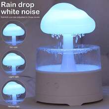 Rain Cloud Lamp Humidifier Aromatherapy Diffuser 7 Colors LED Changing Mushroom Decorative Lights Essential Oil Diffuser Water Drip Rain Sounds For Relax Sleeping Bedroom Office