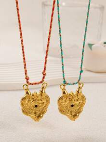 1 件波西米亚时尚不锈钢四叶草珍珠爱心靴太阳项链，镀 18k 金，不易氧化，可轻松搭配女孩日常着装装饰、海滩度假派对、音乐节。女士珠宝 - 彩色 - 查看 10