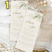 50pcs Minimalist Wedding Dining Table Thank You Cards, Thank You Napkins, Dining Table Thank You, Green Plants, Seating Arrangement Thank You Cards - Many - View 14