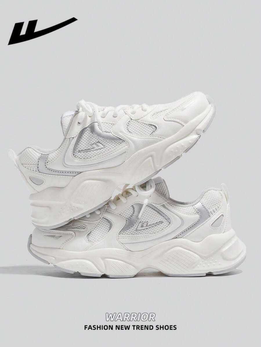 1 双 WARRIOR 女式海军蓝厚底厚底运动鞋，系带软底休闲鞋，低帮户外平底鞋，夏季一脚蹬通勤鞋，圆头低跟防滑纯色优雅徒步适合学生毕业照平底鞋，女式低帮皮革运动滑板鞋