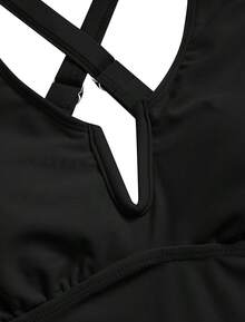 Swim Suits For Women Tankini Tummy Control Swimsuits Bathing Suit Two Piece Swimsuit Split Neck Bathing Suits - 豹紋 - 查看 3