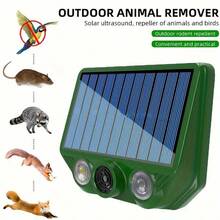 Solar Ultrasonic Dog Repellent Defender, Animal Pest Deterrent With Motion Sensor And Flashing Lights Outdoor Pest Repeller For Farm Garden Yard Repellent Dogs, Cats, Birds, Skunk, Squirrels - Green - View 1