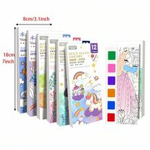 1 Set Kids Watercolor Coloring Books, Student Painting & Coloring Books, Coloring Papers With Built-In Watercolor Pens, Suitable For Halloween, Thanksgiving, Christmas And Easter Gifts - Multicolor - View 4