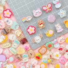 6/10/20 件可爱同色 DIY 饰品系列树脂装饰适用于 DIY 工艺耳环项链手链脚链珠宝制作钥匙扣手机壳发夹配件制作用品