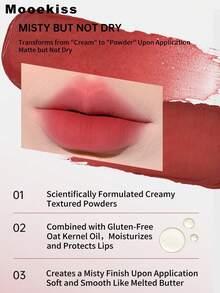 Mooekiss Velvet Matte Lip Gloss, Moisturizing Non-Drying (03) - 03 Spring Pink Peach - View 4