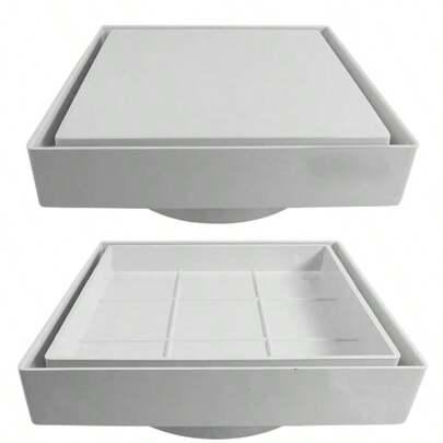 Ralo 10x10 Oculto Invisível Seca Piso Porcelanato Inteligente Quadrado Banheiro Lavandeira Cozinha