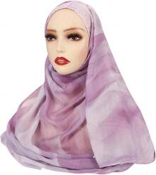 Watercolour Floral Printed Hijab Scarf Women Soft Modal Cotton Instant Hijab Wraps Shawls Long Scarves - Màu 19 - Xem 5