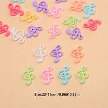 20/50/100pcs Cute Music Note Charms, Resin Mixed Color Pendants For DIY Crafts, Nail Art, Keychains, Phone Cases, Jewelry Making, Handmade Phone Case Decor, Odorless Pendants For Necklaces And Bracelets - Multicolor - View 10