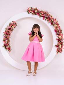 Children's Dress Youth Girl Party Wedding Church Ceremony Flower Girl Round Pearl Luxury Elegant Classic Social Guest Birthday Event Church Charm Special Occasion Christmas New Year Strap Ruffle Delicate Sewing Detail Waist Adjusted Pleated Zipper Lining Comfort Quality Originality Inspiration Modern Fashion Complete Look Composition Fabric Light Finishing Refinement Structure Fit Clothing Child Main Piece Visual Accessory Harmony Set Gift Option Style Charm Design Exclusive Cut Harmonious Appearance Ideal Product Combination Variety Colors Sizes Made Versatility Modeling Beauty Appearance Elegance Shine - 淺粉色 - 查看 10