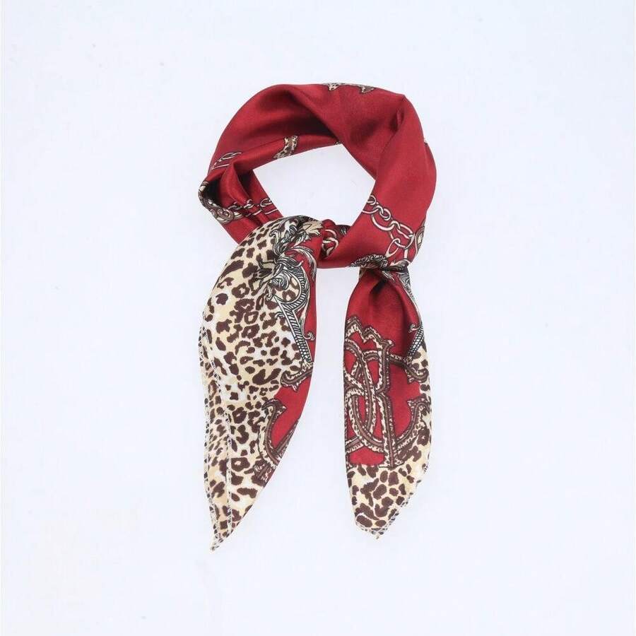 Small Satin Women's Scarf - Burgundy - View 1